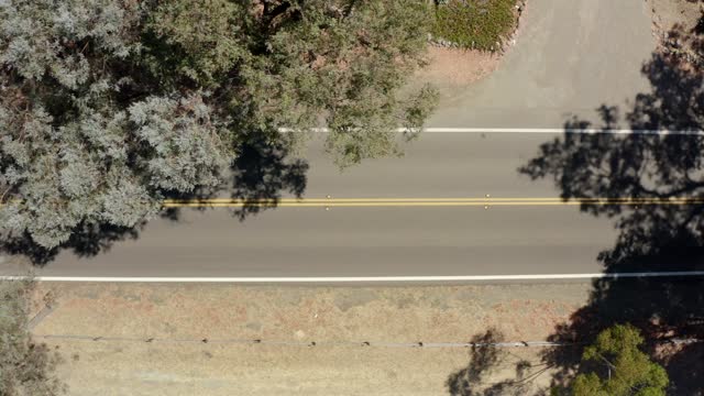 Aerial view of the country inland, traffic and open country in Rancho Santa Fe.