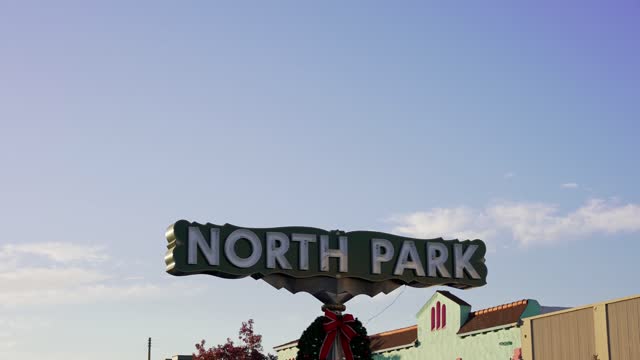 The downtown streets and the buildings in North Park.
