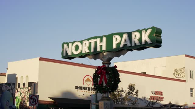 The downtown streets, the buildings and the city in North Park.