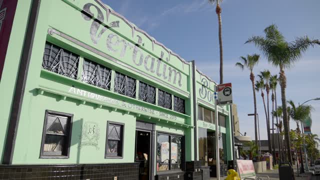 The downtown streets, palm trees and the buildings in North Park.