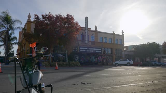 The downtown streets, palm trees and the buildings in North Park.