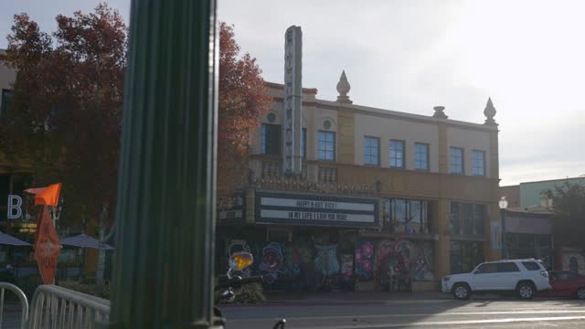 The downtown streets, the buildings and traffic in North Park.