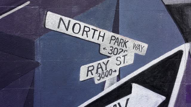Close view of the downtown streets and the buildings in North Park.