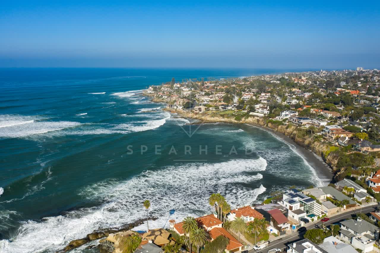 Looking North over Bird Rock, La Jolla and Camino De La Costa Drone