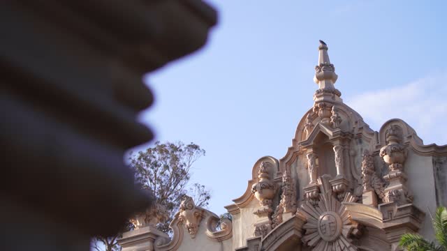 A park, the buildings and open country in Balboa Park.