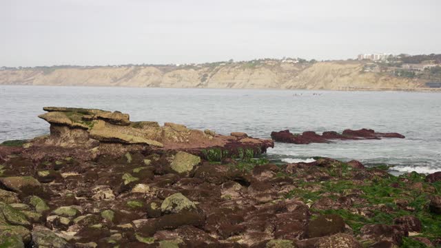 The cliffs, the ocean and open country at La Jolla Cove.