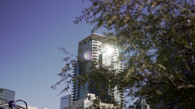 The downtown streets, the buildings and the city at Waterfront.