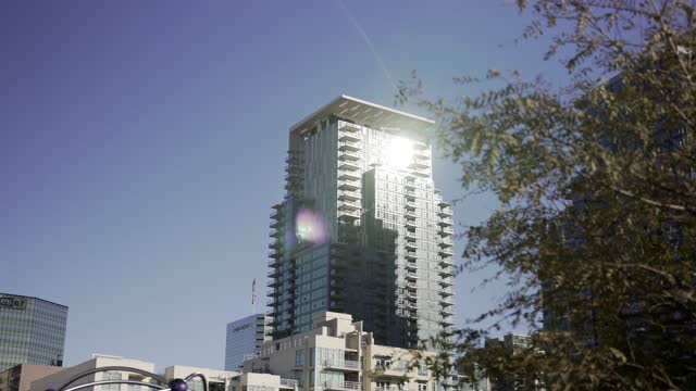 The downtown streets, the skyline and the buildings at Waterfront.