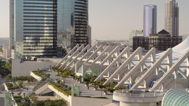 The San Diego Convention Center and the City Skyline on a beautiful afternoon | Drone Video – 1