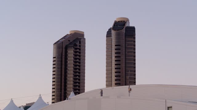The downtown streets, the skyline and the buildings at Marina.