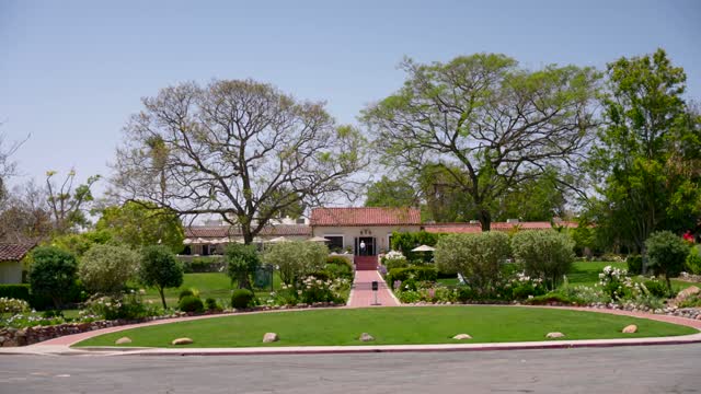 A residential street, homes and the buildings in Rancho Santa Fe.