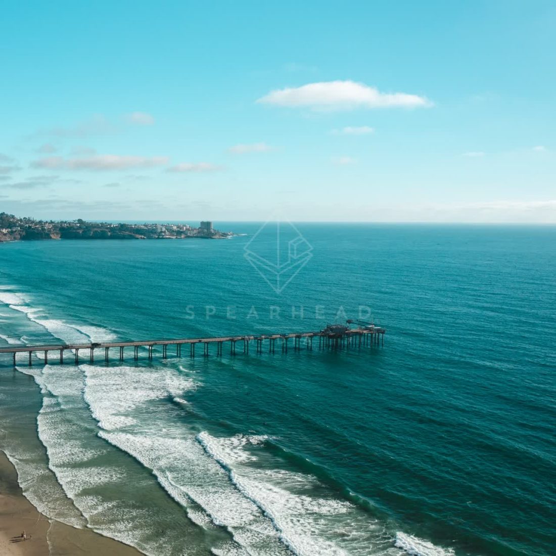 Aerial shots of La Jolla Shores Scripps Pier The cliffs of Black's