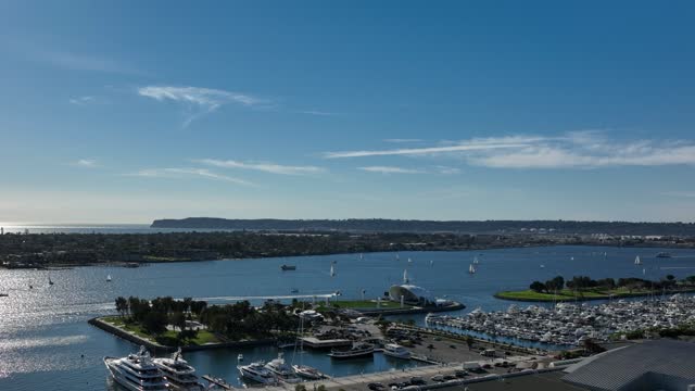 San Diego Bay and the Marina on a Sunny Day | Drone Video