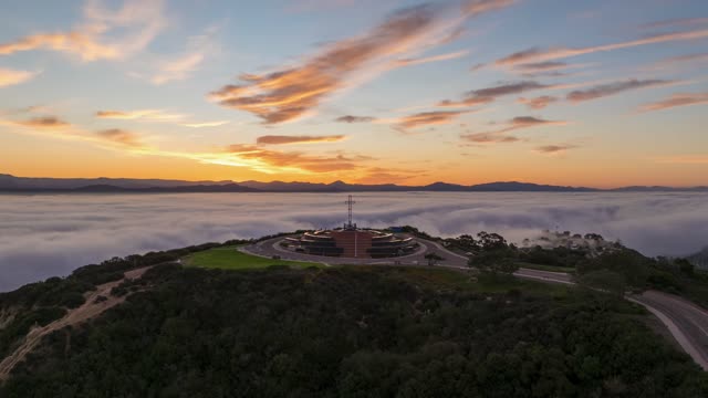 Aerial view of the country inland and open country at Mount Soledad.