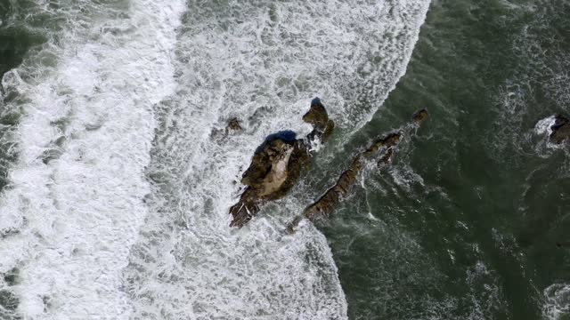 Aerial shot of the Bird Rock Neighborhood in La Jolla on a beautiful Day with Blue Skies | Drone Video – 5
