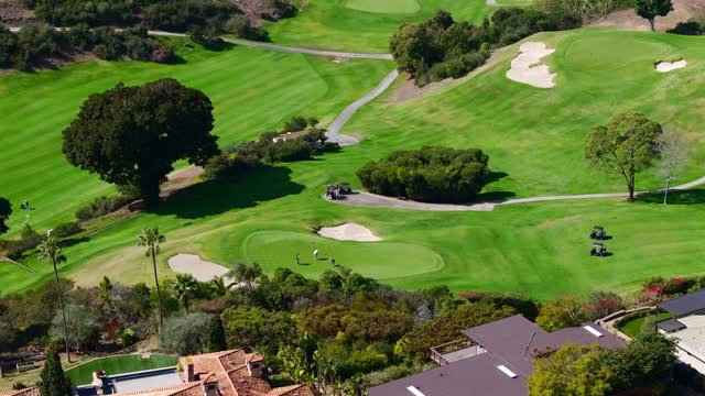 Aerial shot of La Jolla Country Club and Golf Course on a beautiful Day with Blue Skies | Drone Video – 6