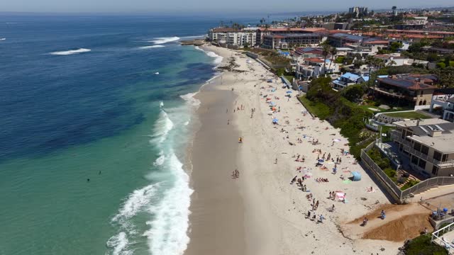 A beautiful day and Marine Street Beach in the Beach Barber Tract neighborhood in La Jolla | Drone Video – 3