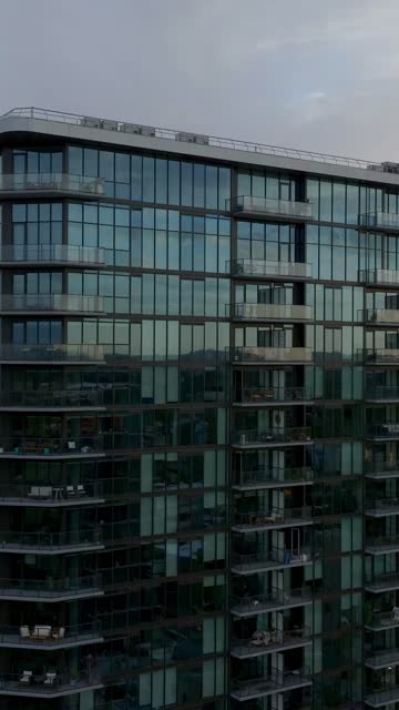 Aerial footage of the 525 Olive Building during a beautiful sunset over Bankers Hill | Vertical Drone Video – 1