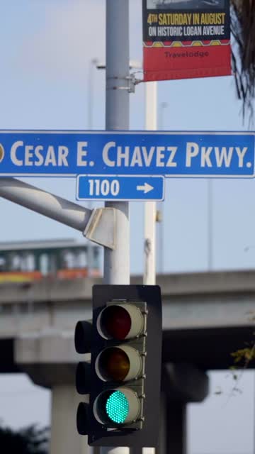 The downtown streets, the buildings and traffic in Barrio Logan.