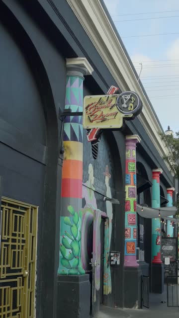 The downtown streets, the buildings and the city in Barrio Logan.