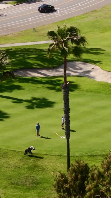The Coronado Golf Course and Coronado Bridge on Glorietta Bay on a beaitiful Day | Vertical Drone Video – 1