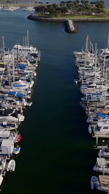 Shot of the Chula Vista Marina and the San Diego Bay | Vertical Drone Video – 2