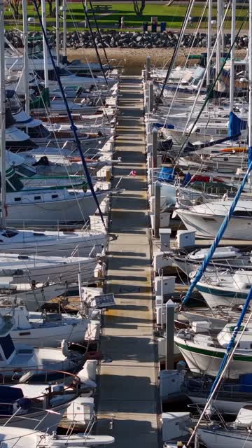 Shot of the Chula Vista Marina and the San Diego Bay | Vertical Drone Video – 6