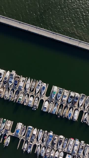 Shot of the Chula Vista Marina and the San Diego Bay | Vertical Drone Video – 8