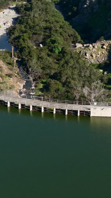 Aerial view of the country inland, the bridge and open country in Chula Vista.