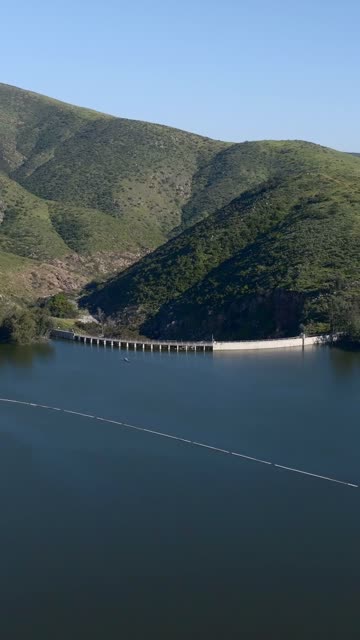 Aerial view of the country inland, open country and the water in Chula Vista.