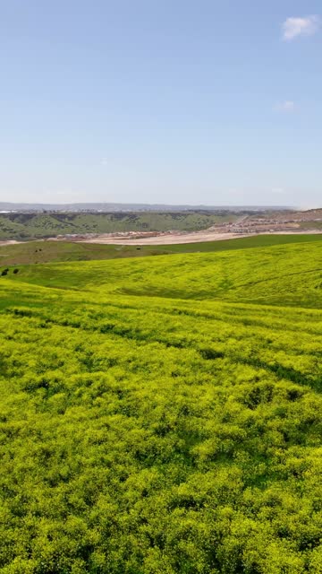 Aerial view of the country inland, homes and open country in Chula Vista.