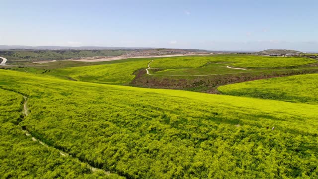 Aerial view of the country inland and open country in Chula Vista.