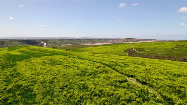 Aerial view of the country inland and open country in Chula Vista.