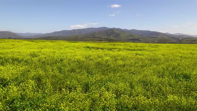 Low aerial view of the country inland and open country in Chula Vista.