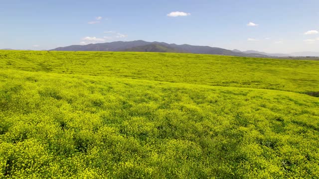 Low aerial view of the country inland and open country in Chula Vista.