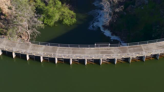 Aerial view of the country inland, the bridge and open country in Chula Vista.