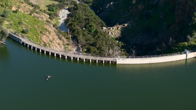 Aerial view of the country inland, traffic and open country in Chula Vista.