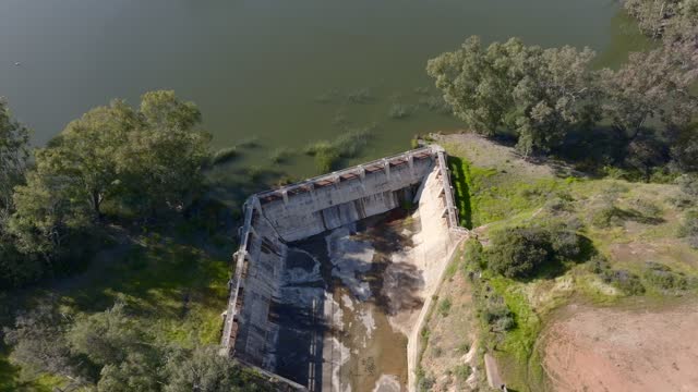 Aerial view of the country inland, open country and the water in Chula Vista.