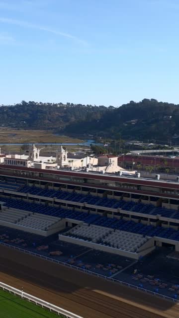 Aerial view of the country inland, the buildings and open country in Del Mar.