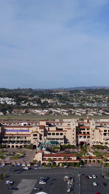 Aerial view of the country inland, homes and the buildings in Del Mar.