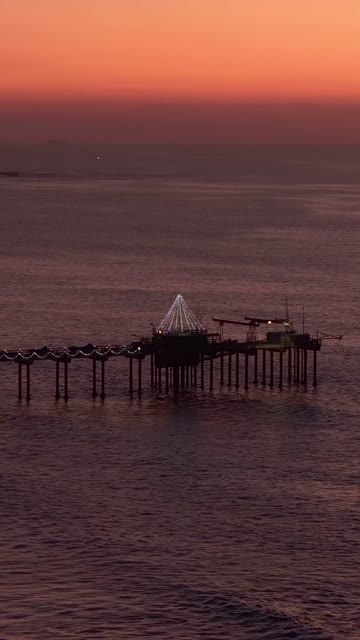 Aerial view of the beach, the pier and the ocean at Black’s Beach.