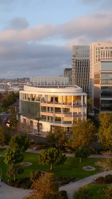 Aerial Drone View of The RADD Research and Development District along the Downtown San Diego Waterfront with Harbor Embarcadero and Marina Views on San Diego Bay | Vertical Drone Video – 13