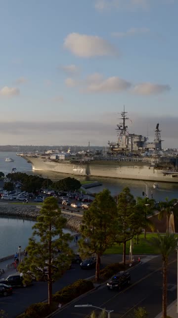 Aerial view of the harbor, boats and the bay at Embarcadero.