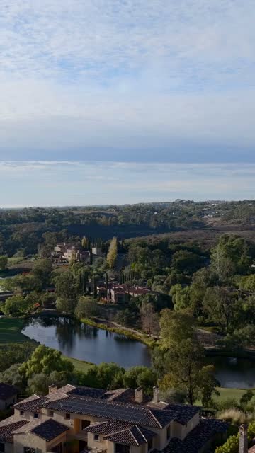 Aerial view of the country inland, homes and open country at The Bridges.