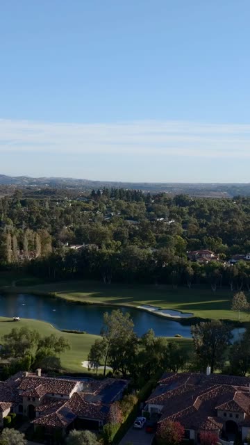 Aerial view of the country inland, homes and traffic at The Bridges.