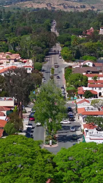 Vertical Aerial Drone View Over the Covenant of Rancho Santa Fe Featuring The Inn at Rancho Santa Fe and Paseo Delicias | Vertical Drone Video – 1
