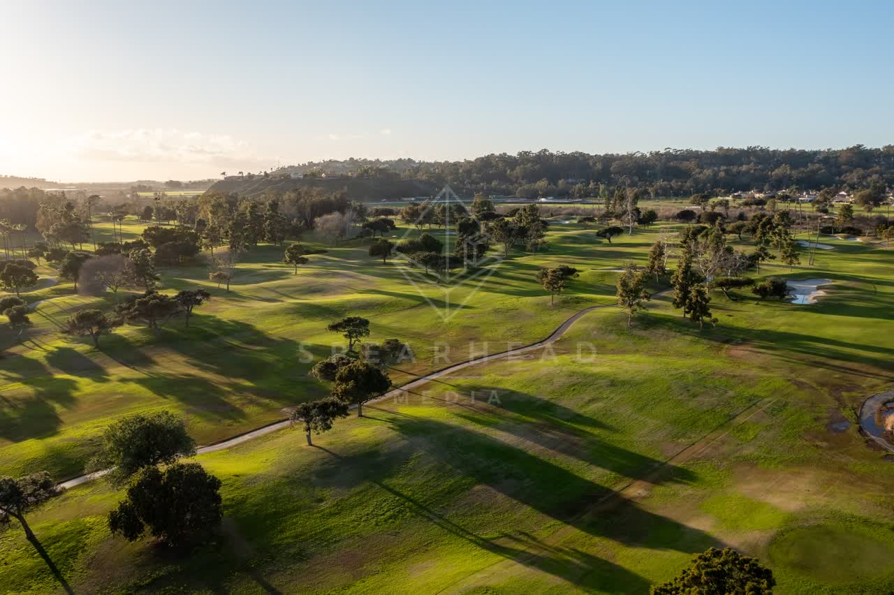 Aerial view of the country inland and open country at Fairbanks Ranch.