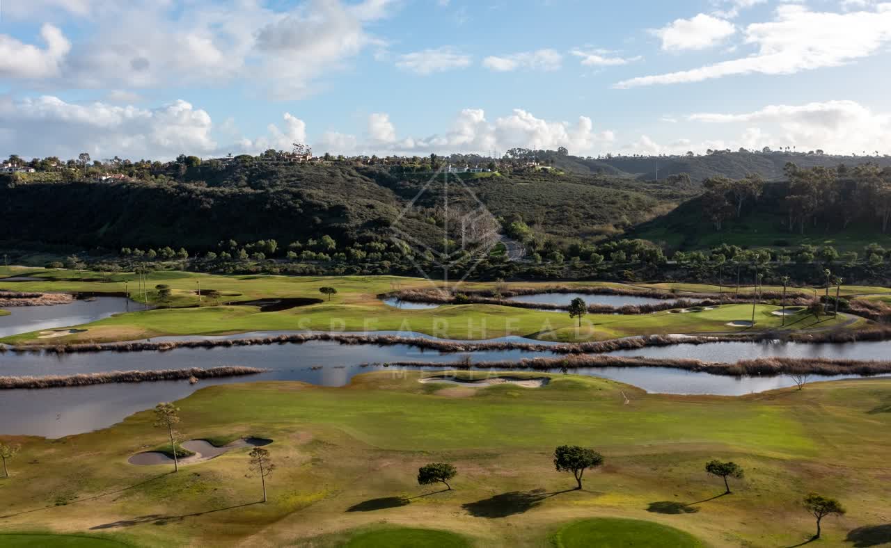 Aerial view of the country inland, homes and open country at Fairbanks Ranch.