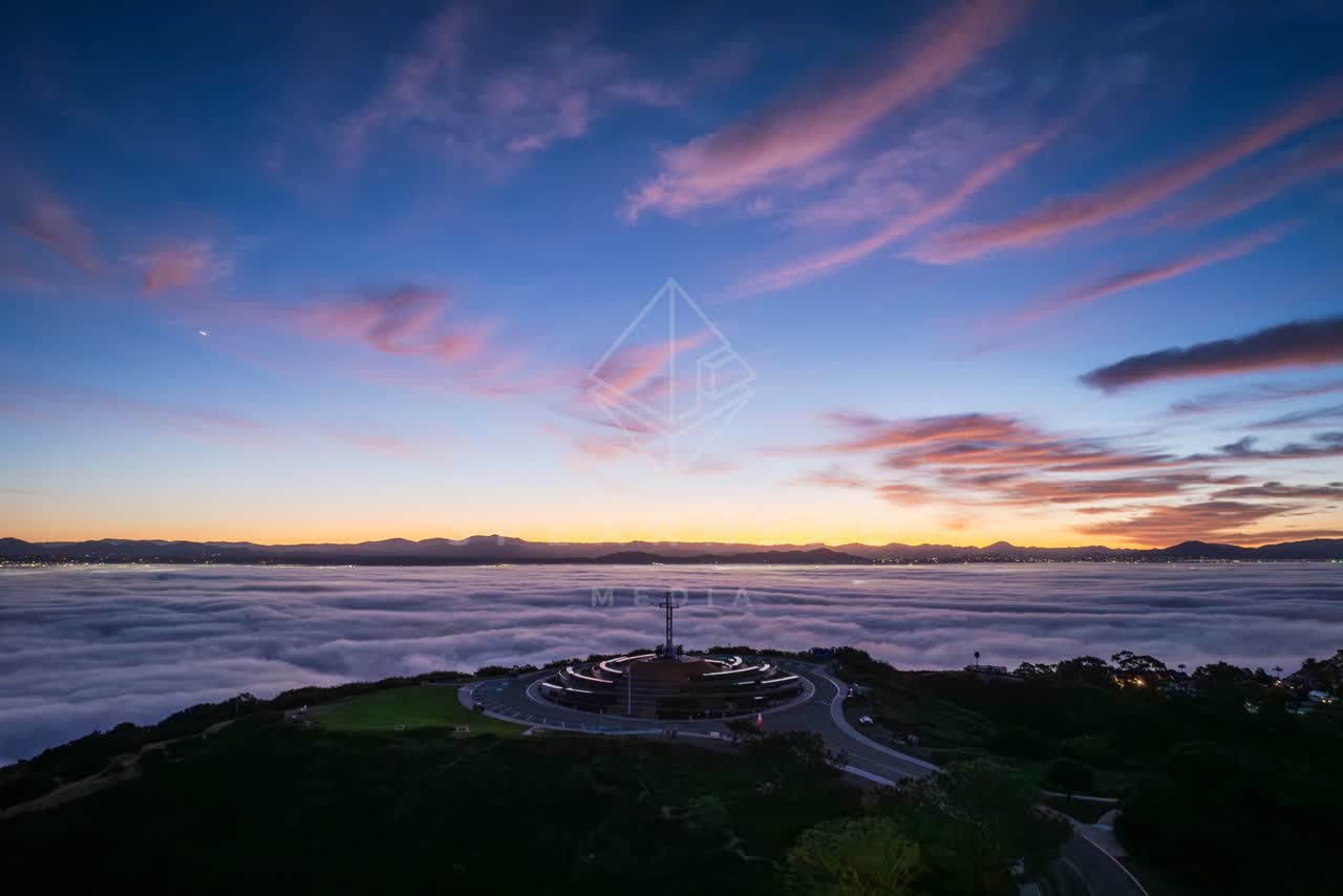 Aerial view of the cliffs and open country at Mount Soledad.