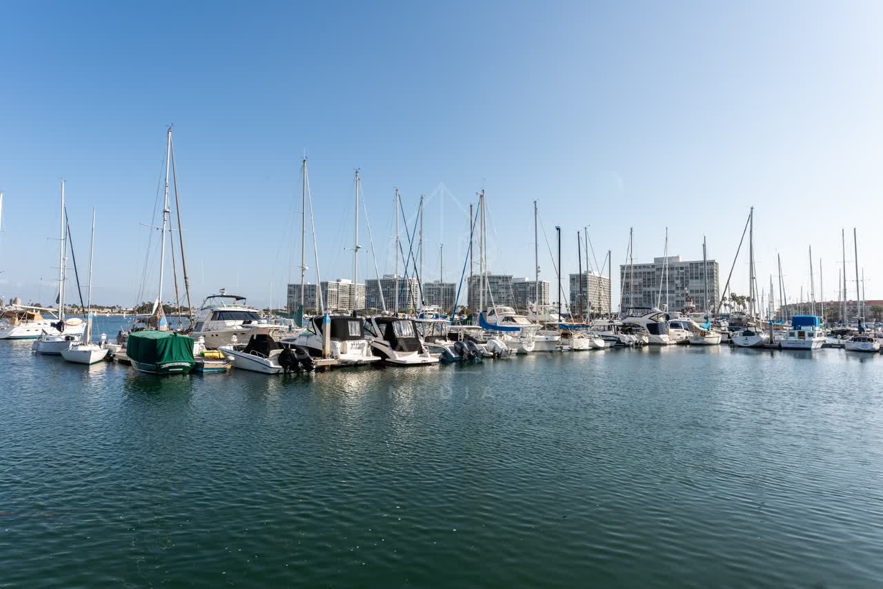 View from the water of the harbor, boats and the bay at Glorietta Bay.